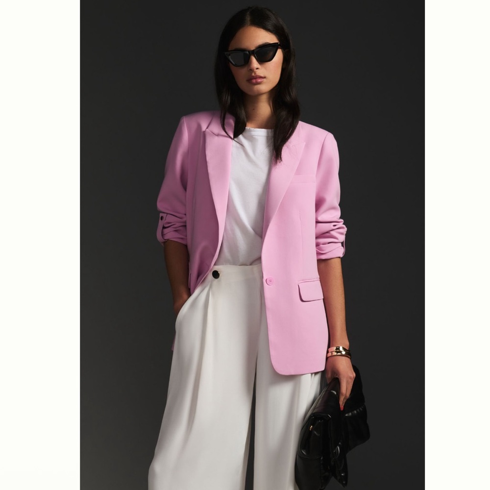 NWT Maeve Roll-Sleeve Blazer Lilac